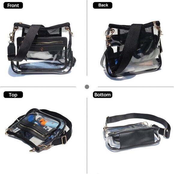 Clear Crossbody Bag Womens Stadium Approved Transparent Purse for Concerts - Picture 6 of 8